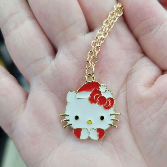 Brand New Hello Kitty Xmas Silver Necklace - Picture 1 of 5